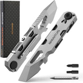 EDC Pry Bar Multitool with Bi-Directional Ratchet Screwdriver & Everlasting Pen, Wrenches, Crowbar and Box Openers