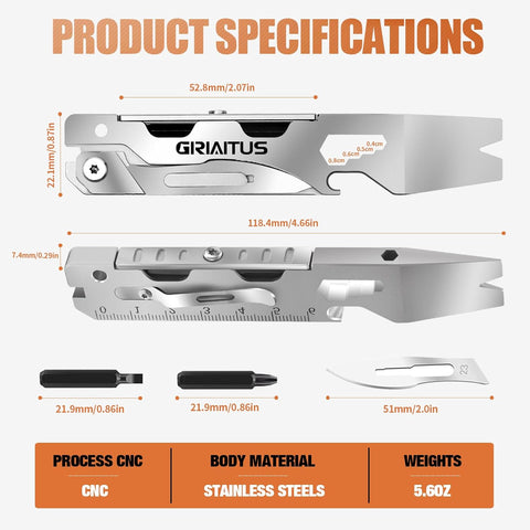 9-in-1 EDC Pry Bar Multitool: Knife, Bottle Opener, Screwdriver & More