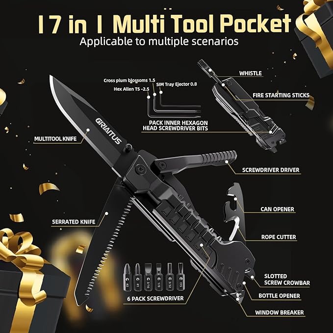 MultiTool Pocket Knife 17 in 1 As a idea Gift