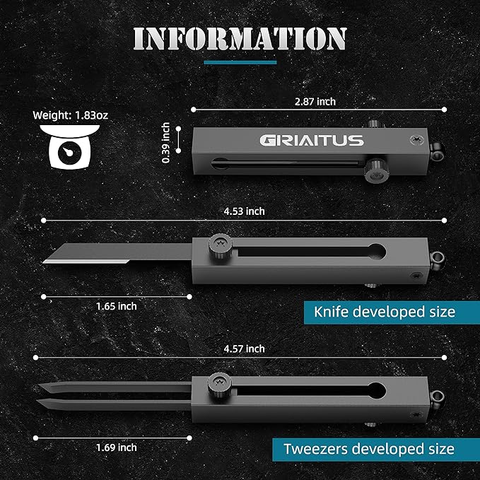 EDC Tweezers Precision Pocket Knife 2 in1